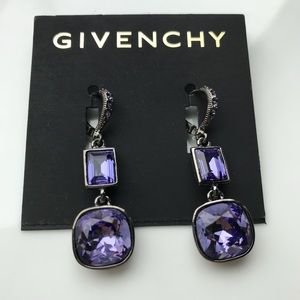 Givenchy purple drop earrings